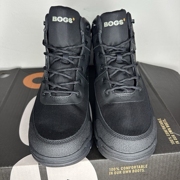 Bogs Shale 8" GlacialGrip Lace Up Boots Black Mens Size 13 Soft Toe - Picture 3 of 7